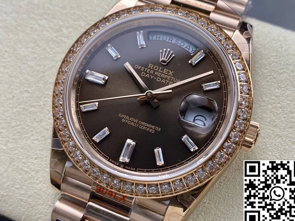 Factory Rolex Chocalate M228345rbr-0006 QF Steel v5 Day Date Tungsten Dial 1013